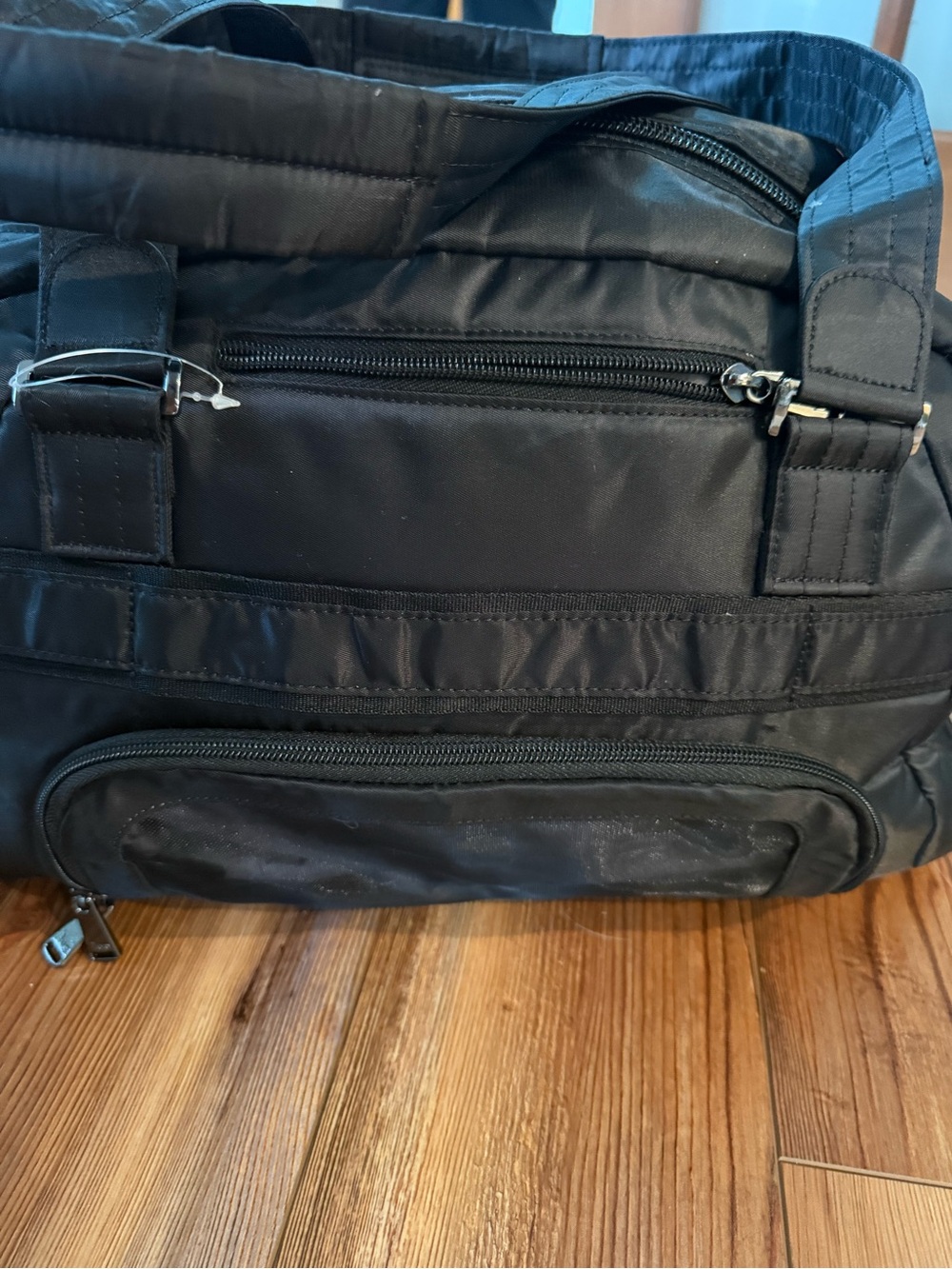 lug Quilted Black Travel Tote with Front Pocket - Picture 2 of 5